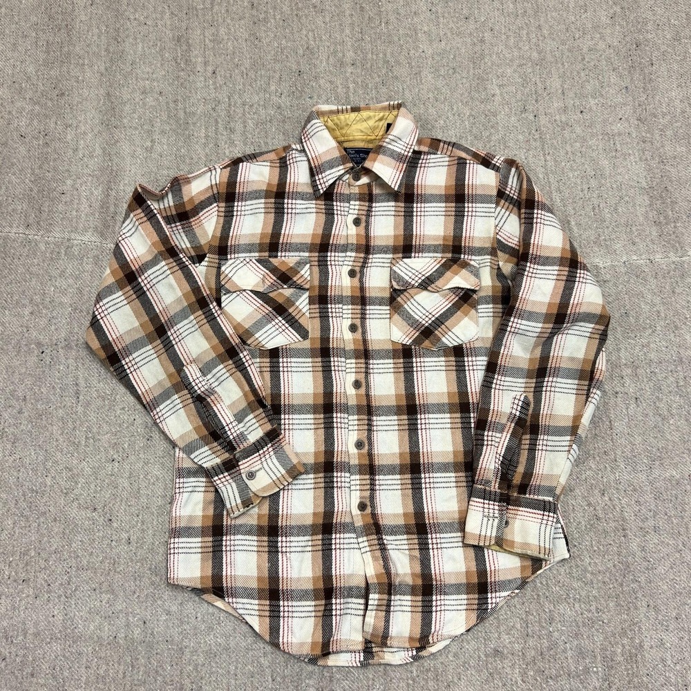 Vintage JC Penny Flannel Shirt Mens Medium Brown 1970s